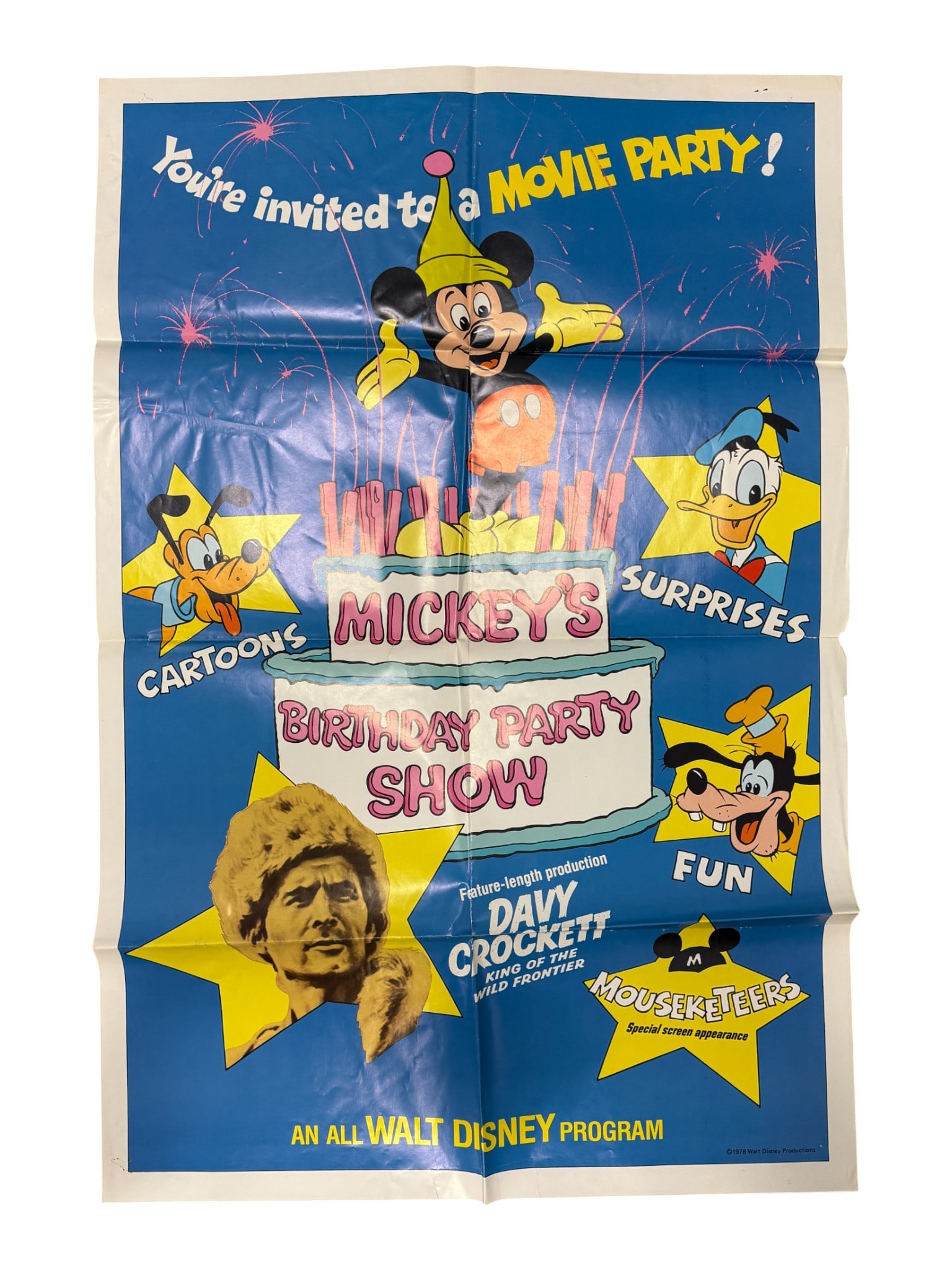 Vintage Movie Poster  Mickey Birthday Party Show (1970s Walt Disney Poster) (1 of 5)