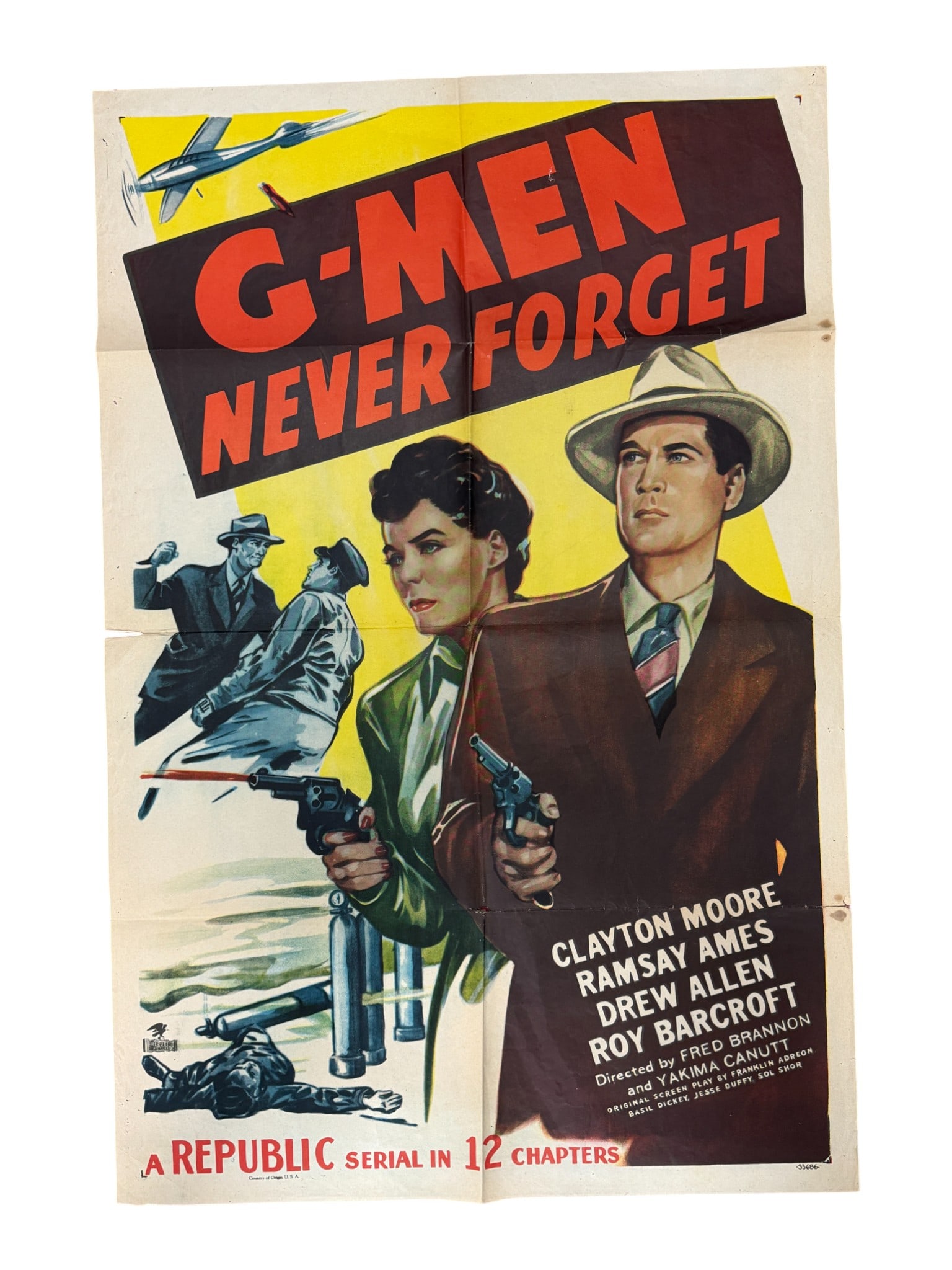 Vintage Movie Poster  G-Men Never Forget (1948 Republic Serial Poster) (1 of 5)
