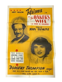 Vintage Movie Poster The Baker Wife (La Femme du Boulanger, 1938 Raimu Poster)