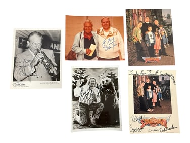 Group of 5 Autographed Celebrity and Musician Photos