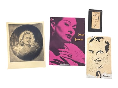 Yma Sumac and Al Jolson Signed Memorabilia