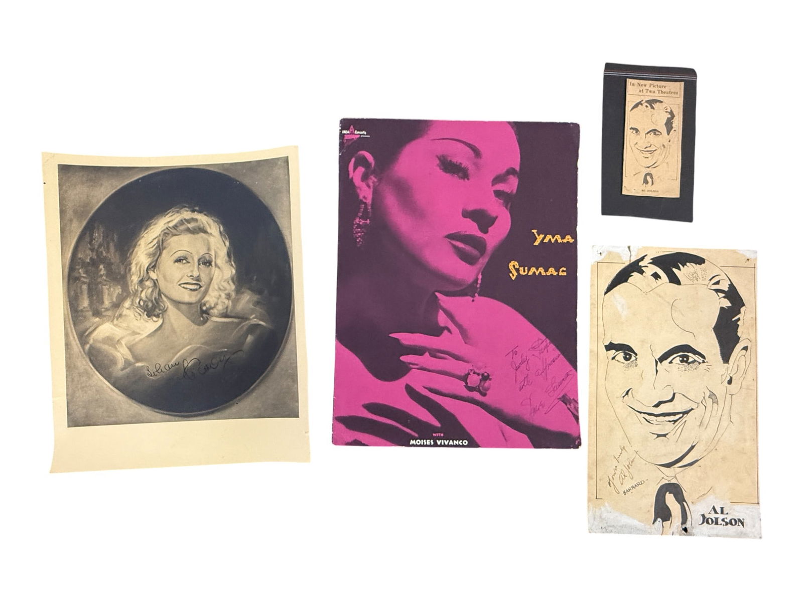 Yma Sumac and Al Jolson Signed Memorabilia (1 of 5)