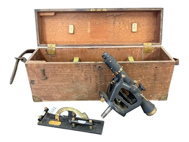 Surveyor Theodolite Level Instrument with Wooden Case