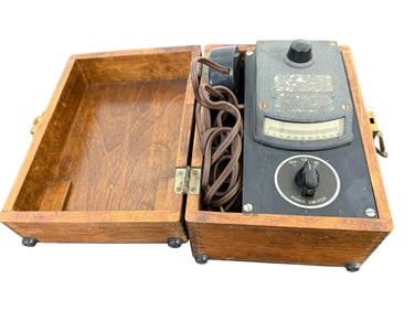 Vintage Wooden Boxed Electrical Testing Meter