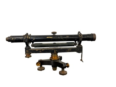 Vintage Engineer’s Surveying Level with Brass Mounts