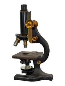 Antique Brass and Black Microscope, circa 1900