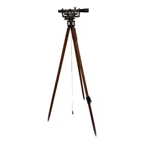 Antique Engineer Level Transit Instrument on Tripod