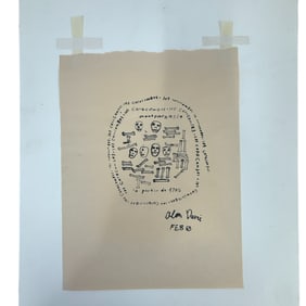 Alan Davie Hand-Signed Artwork 'Les Catacombes', 1963