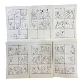 Set of Six Original Comic Art Panels