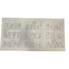 Set of Three Original Comic Storyboard Pages – Dialogue Sequences