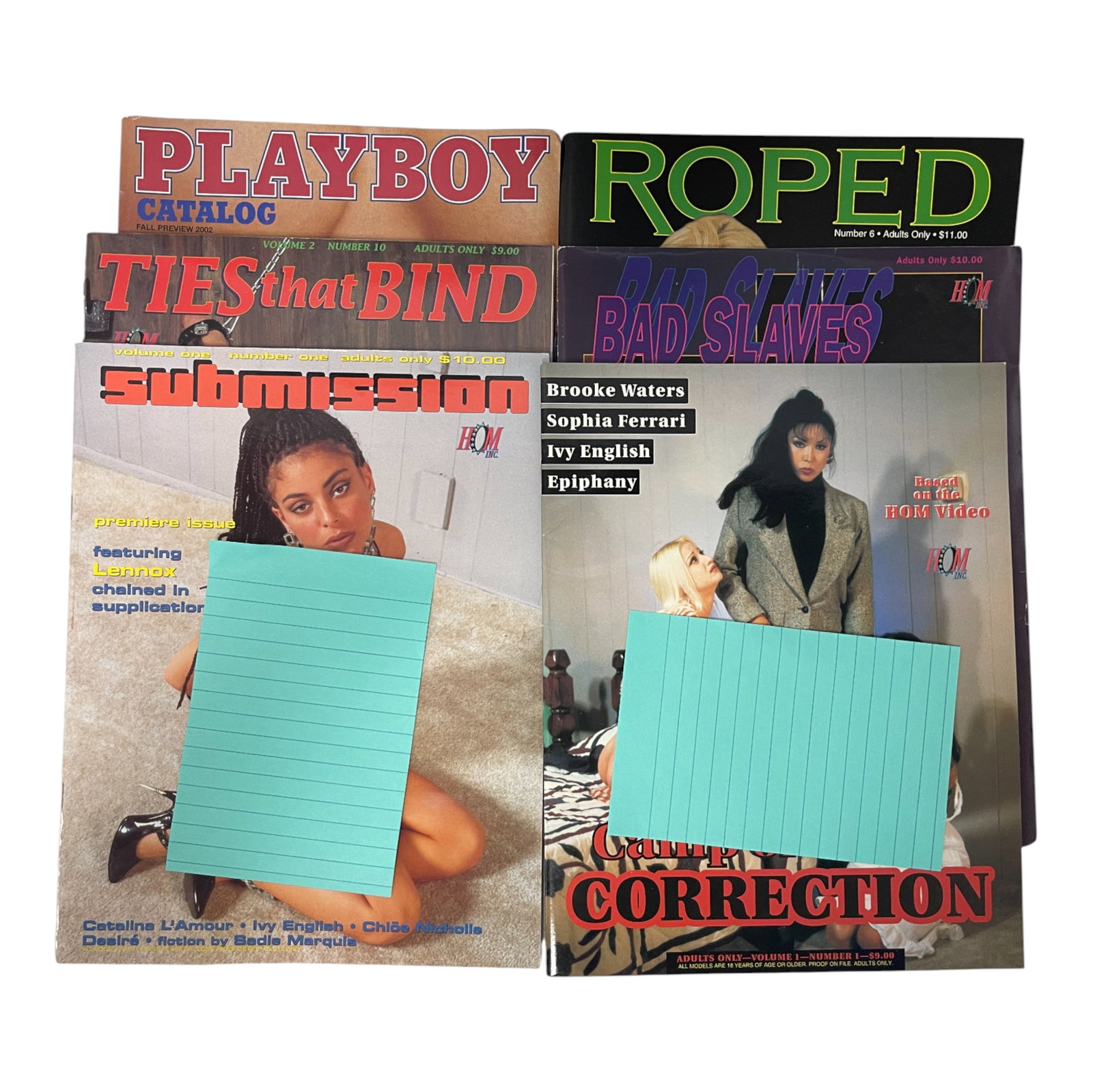 Collection of Vintage Adult Magazines Leashed, Tight Ropes: Lot of six adult magazines includingCollection of Vintage Adult Magazines Leashed, Tight Ropes vintage titles such as Leashed, A Good Spanking, Tight Ropes, and Ashley Renee. Sold for collectible valu