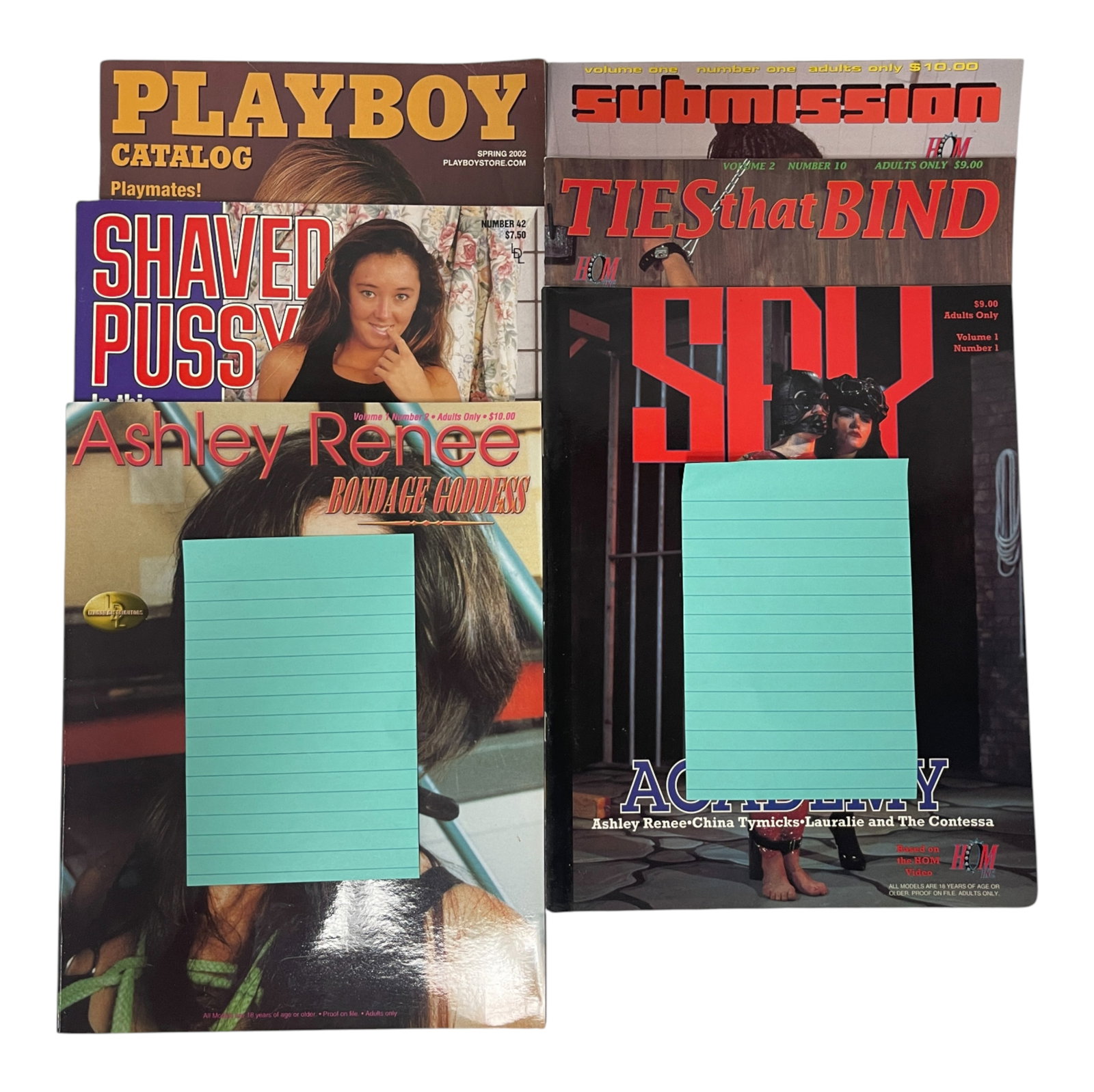 Collection of Vintage Adult Magazines Leashed, Tight Ropes: Lot of six adult magazines includingCollection of Vintage Adult Magazines Leashed, Tight Ropes vintage titles such as Leashed, A Good Spanking, Tight Ropes, and Ashley Renee. Sold for collectible valu