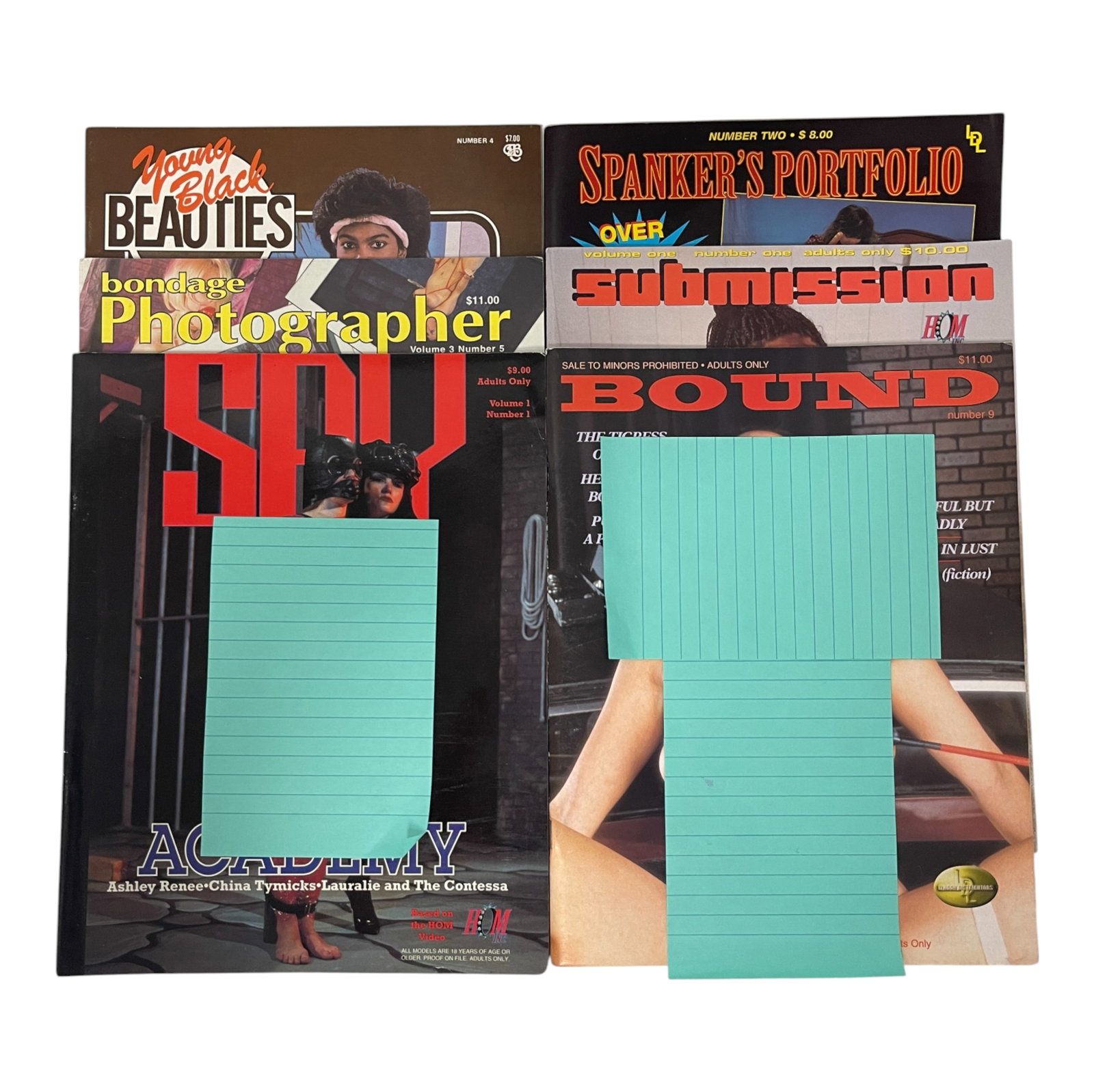 Collection of Vintage Adult Magazines Leashed, Tight Ropes: Lot of six adult magazines includingCollection of Vintage Adult Magazines Leashed, Tight Ropes vintage titles such as Leashed, A Good Spanking, Tight Ropes, and Ashley Renee. Sold for collectible valu