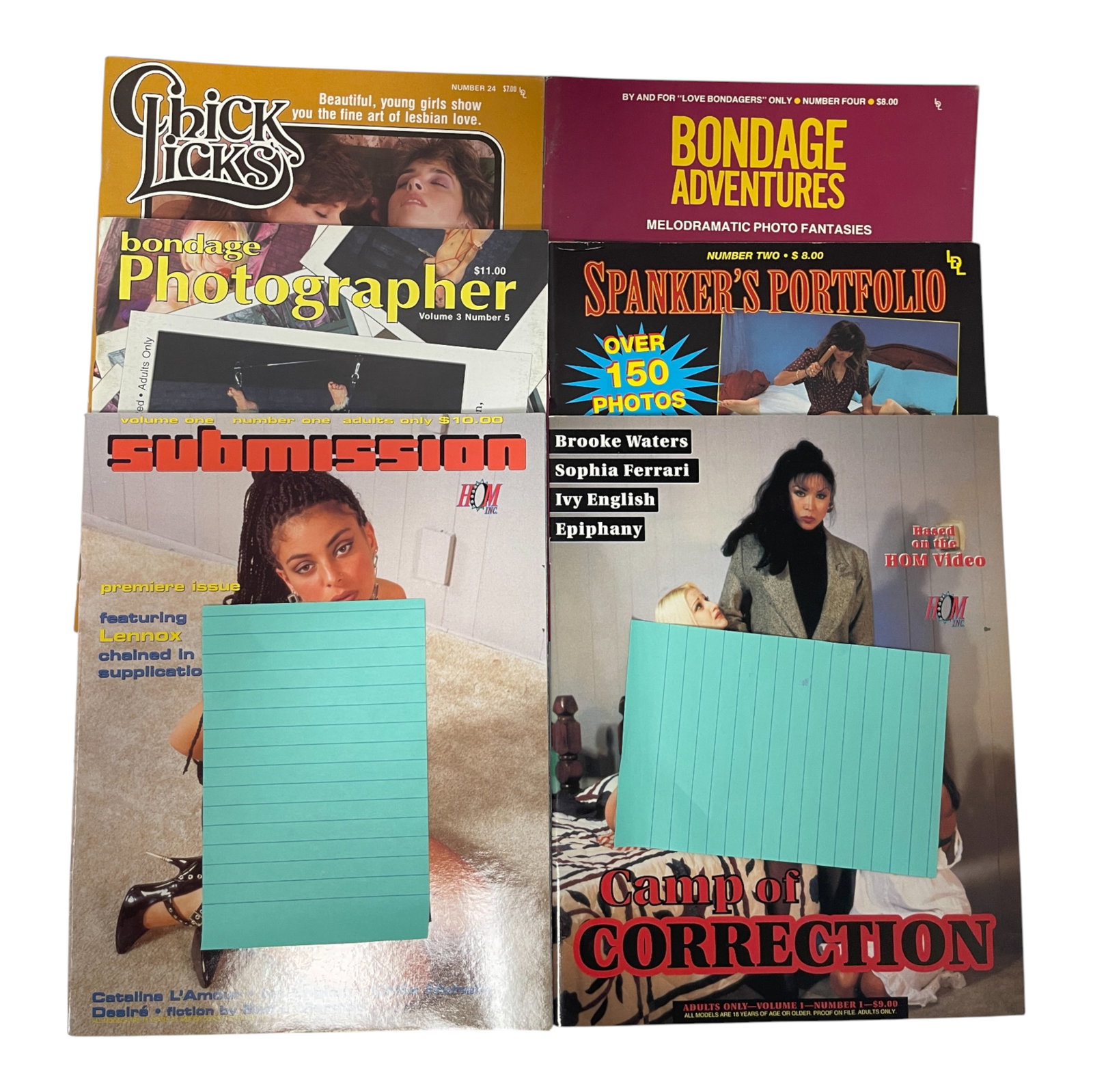 Collection of Vintage Adult Magazines Leashed, Tight Ropes: Lot of six adult magazines includingCollection of Vintage Adult Magazines Leashed, Tight Ropes vintage titles such as Leashed, A Good Spanking, Tight Ropes, and Ashley Renee. Sold for collectible valu