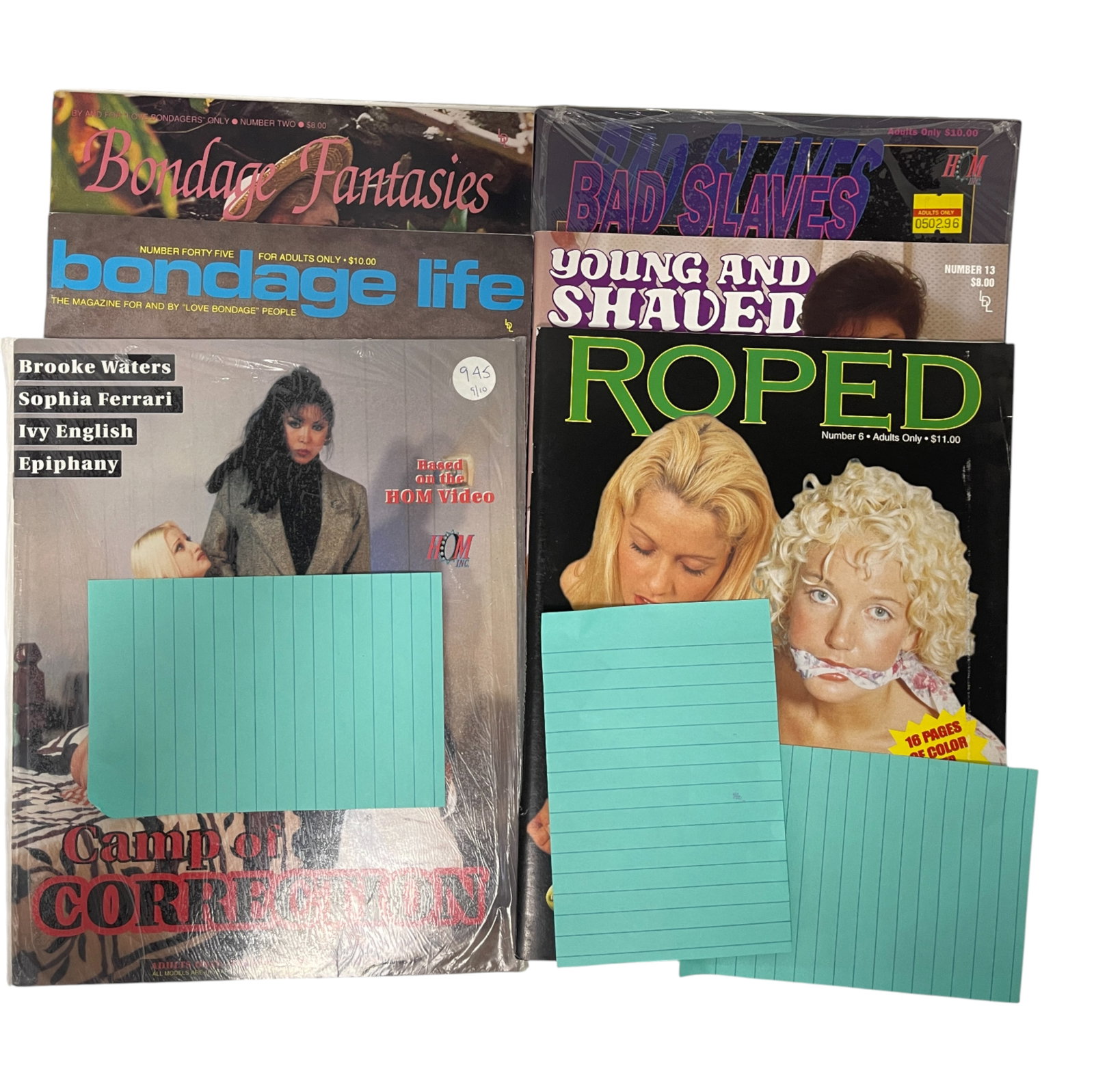 Collection of Vintage Adult Magazines Leashed, Tight Ropes: Lot of six adult magazines includingCollection of Vintage Adult Magazines Leashed, Tight Ropes vintage titles such as Leashed, A Good Spanking, Tight Ropes, and Ashley Renee. Sold for collectible valu