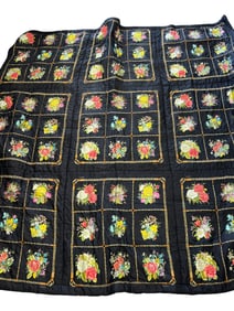 Vintage Large Gucci Hand Quilted Floral Blanket