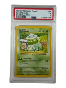 1999 Pokemon Shadowless Bulbasaur PSA 5
