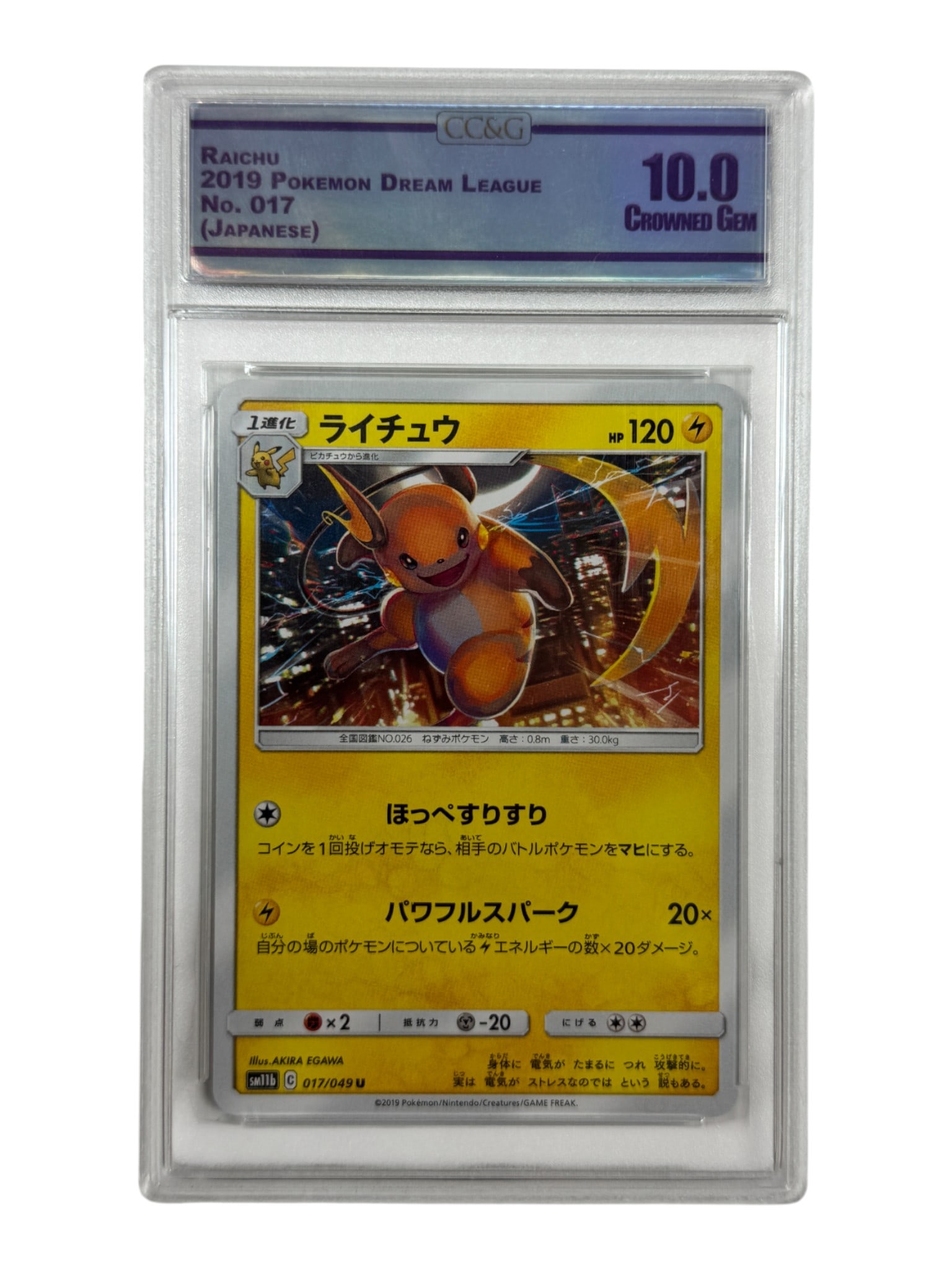 2019 Pokemon Dream League Japanese Raichu CC&G 10 GEM: 2019 Pokemon Dream League Japanese Raichu CC&G 10 GEM