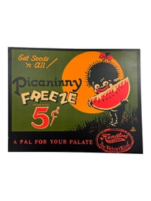 Vintage 1922 Black Americana Picaninny Freeze Advertising Poster
