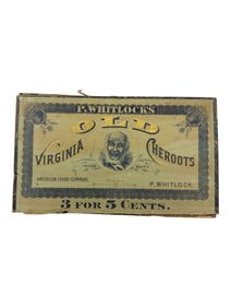 Vintage Old Virginia Cheroots Wooden Cigar Box