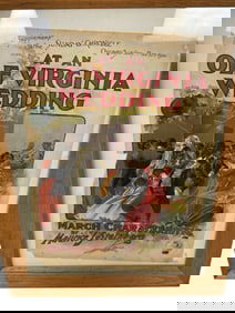 Color Lithograph Poster of "At an Ole Virginia Wedding"