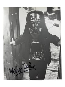 Kenny Baker Signed Star Wars Darth Vader Photograph