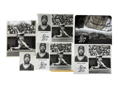 Reggie Jackson Oakland A's Original B&W Press Photos and Negatives