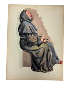 In the Style of David Hockney Watercolor and Acryllic on Board