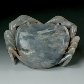 Hand Carved Jade Crab Figure