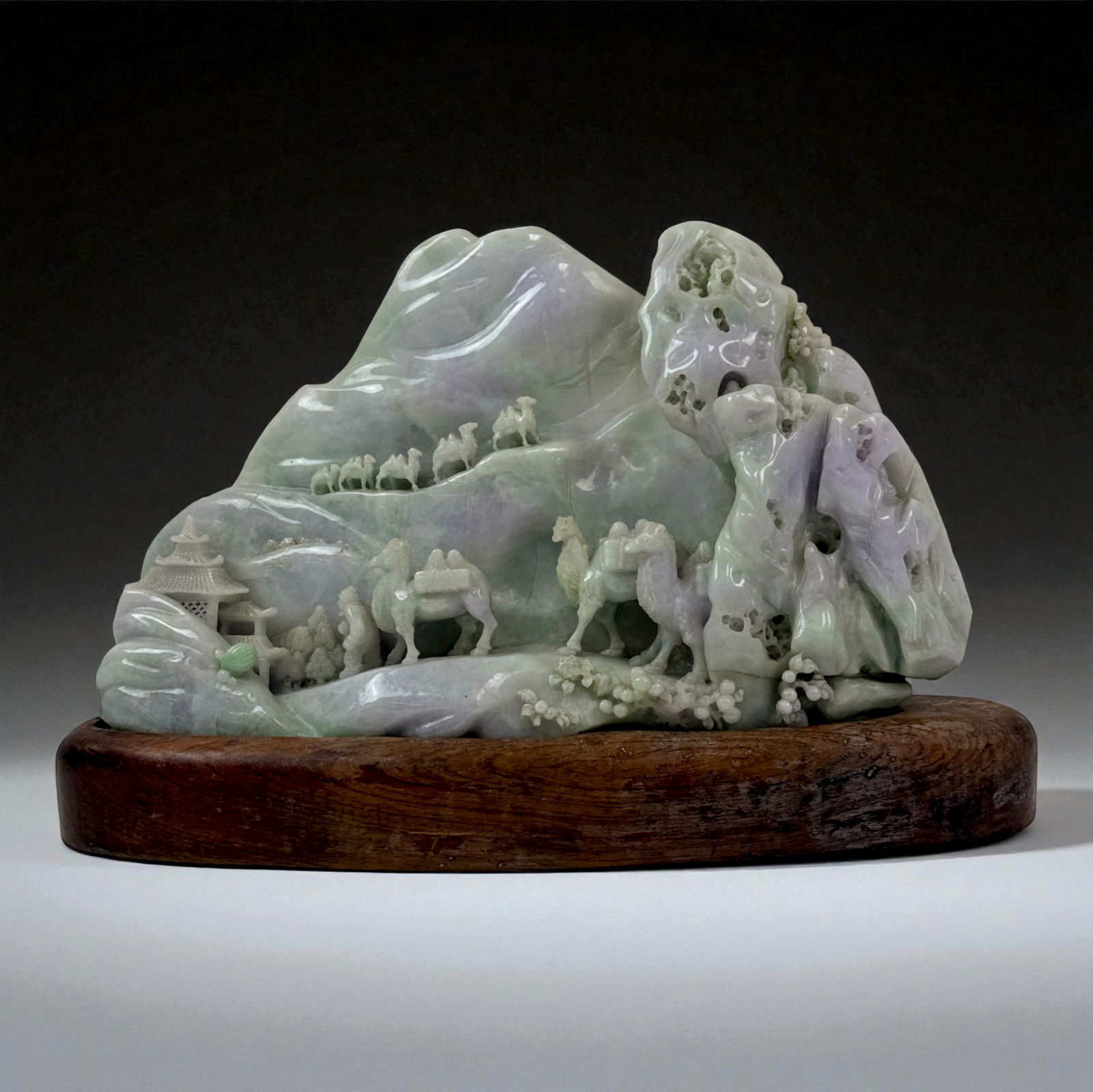 Chinese Jade Mountain Scene with Camel Caravan (1 of 7)