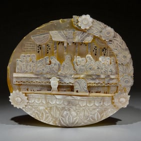Antique Mother-of-Pearl Relief of The Last Supper