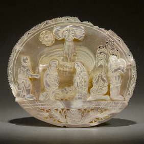Mother of Pearl Nativity Scene Plaque