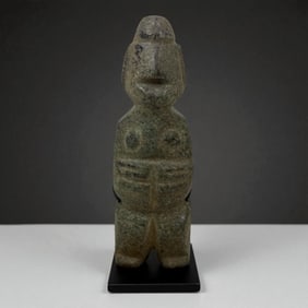 Pre Columbian Greenstone Female Figure, Late Preclassic c.300 -100 BCE