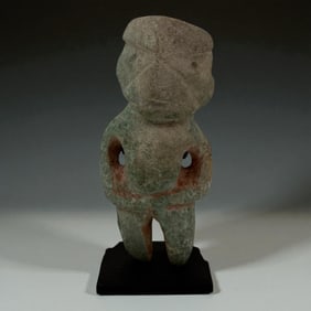 Pre Columbian Stone Figure with Pierced Arms, Late Preclassic c.300-100BCE