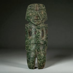 Pre Columbian Speckled Greenstone Figure, Late Preclassic c.300-100 BCE