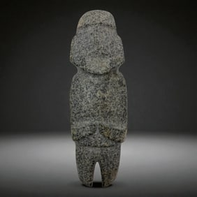Pre Columbian Grey Stone Standing Figure, Late Preclassic c.300-100 BCE