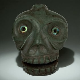 Pre Columbian Stone Skull Effigy