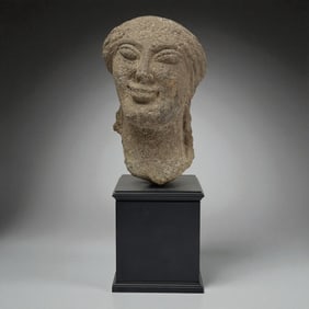 Ancient Mediterranean Limestone Female Head