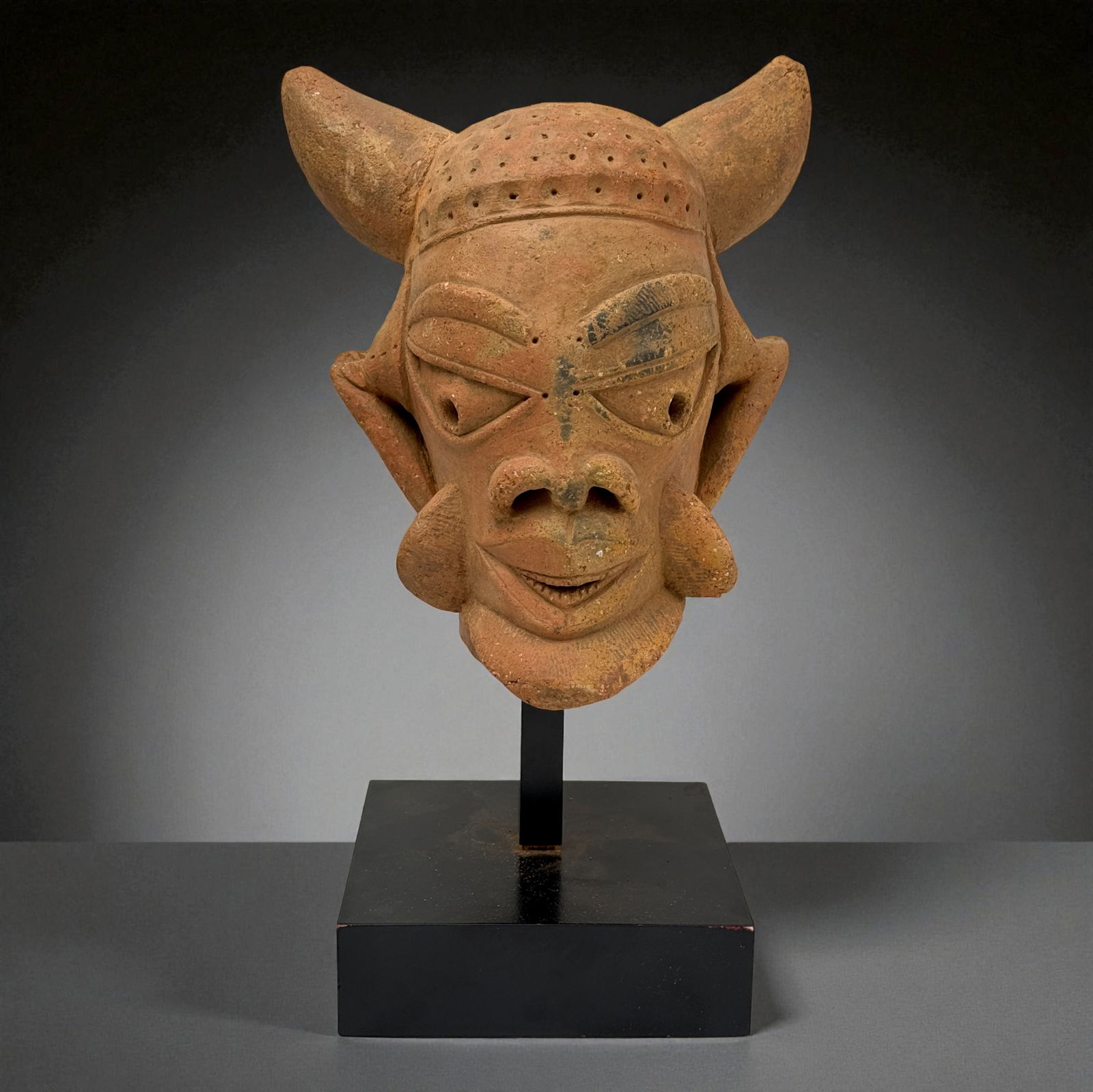 Nok Terracotta Sculpture of a Horned Head, 500 BCE - 500 CE (1 of 9)