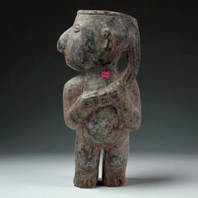 Pre Columbian Stone Anthropomorphic Vessel