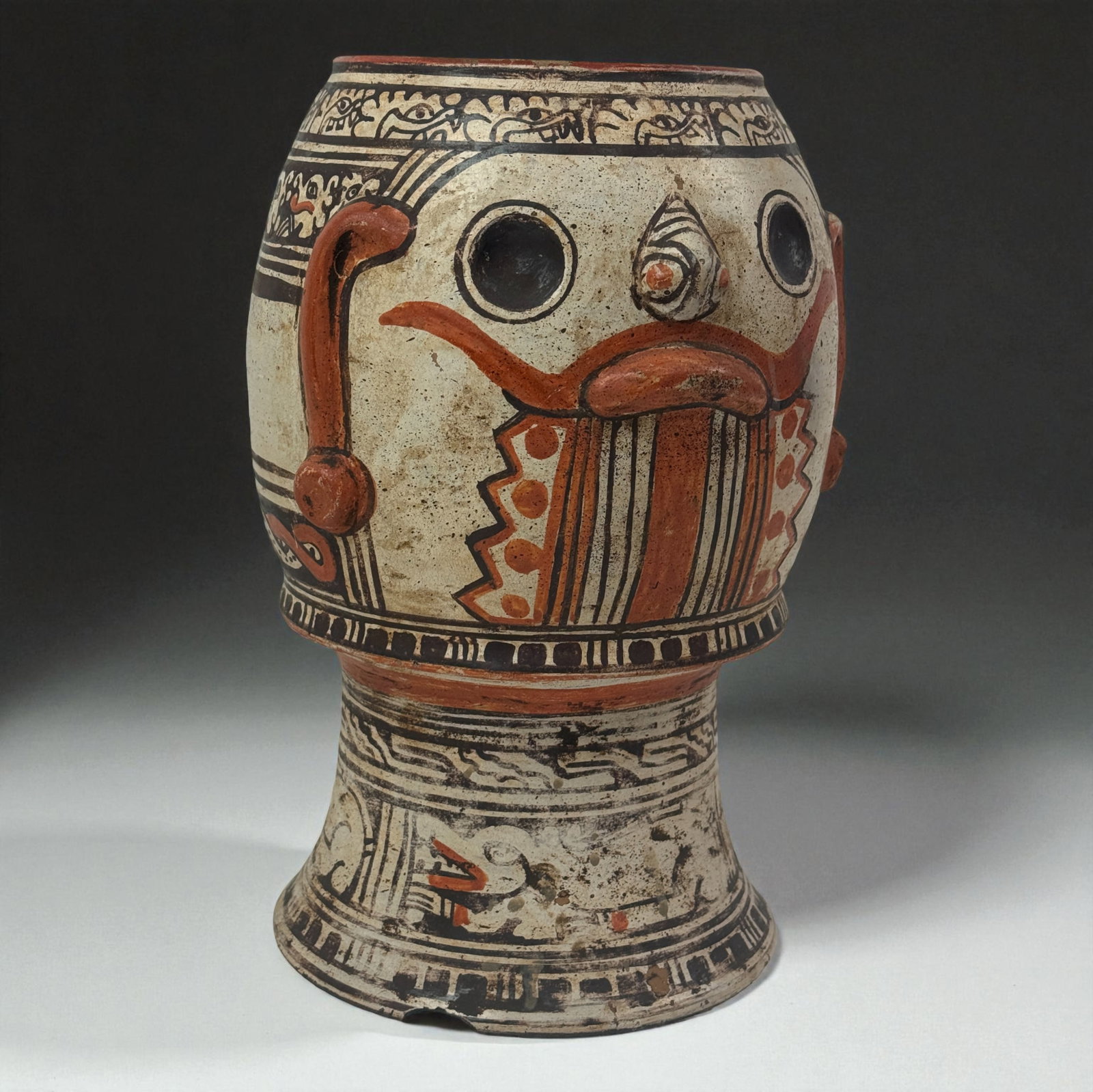 Pre-Columbian Mayan Style Polychrome Deity Vessel (1 of 7)