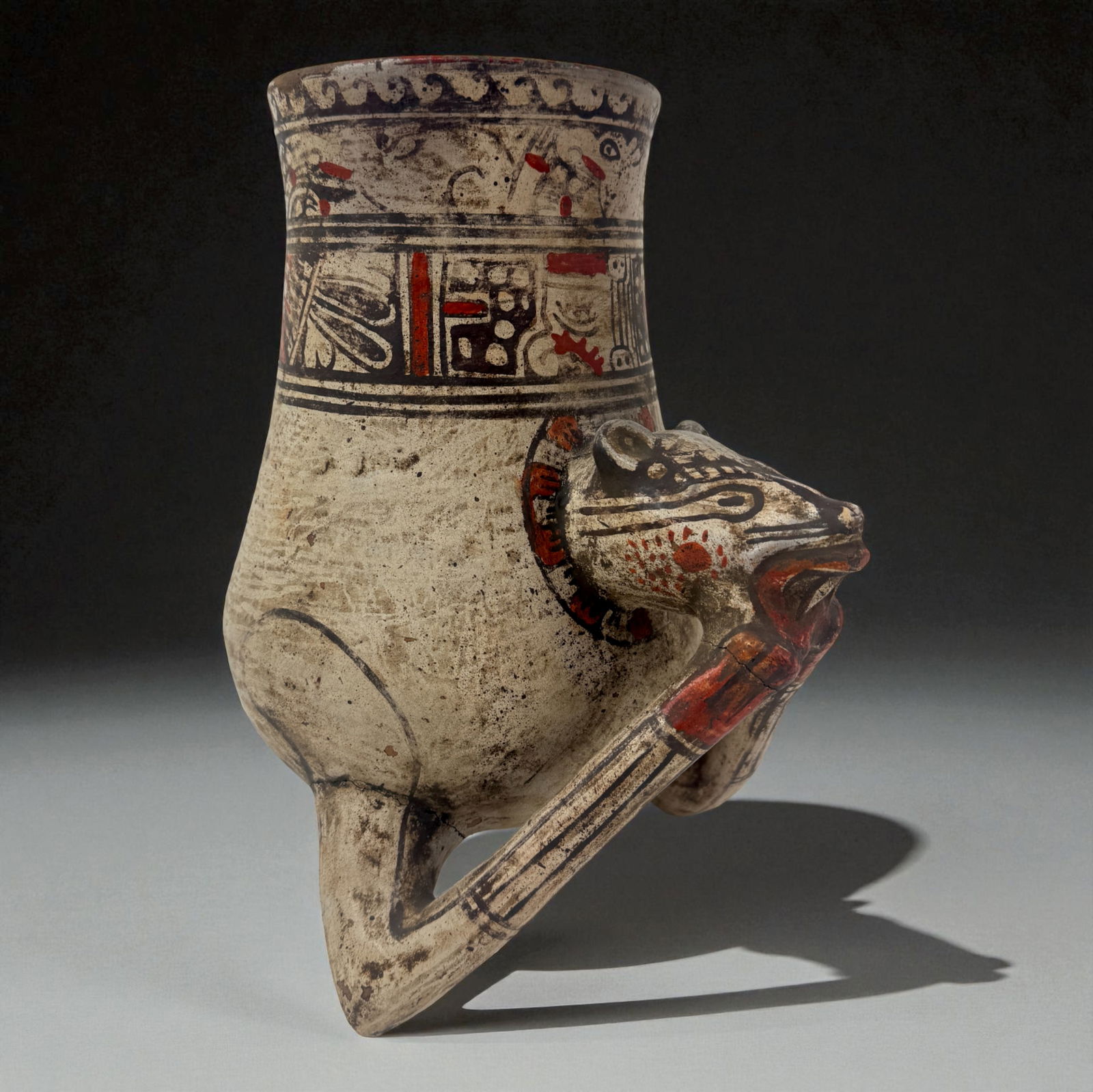 Mayan Style Polychrome Animal/Spout Vessel (1 of 8)