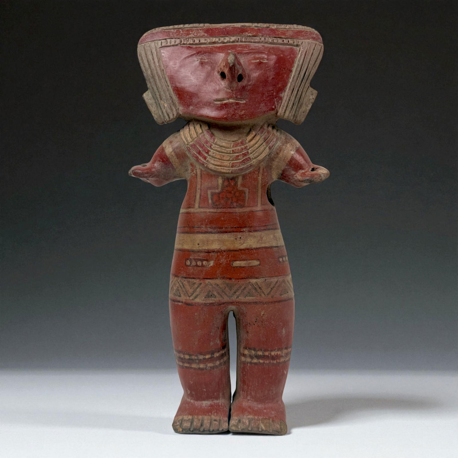 Pre-Columbian Mayan Style Polychrome Standing Figure (1 of 8)