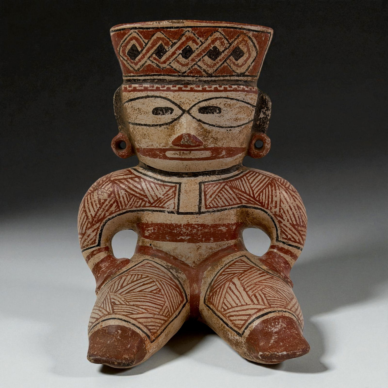 Pre-Columbian Mayan Style Red Slipped Female Figure Vessel (1 of 6)