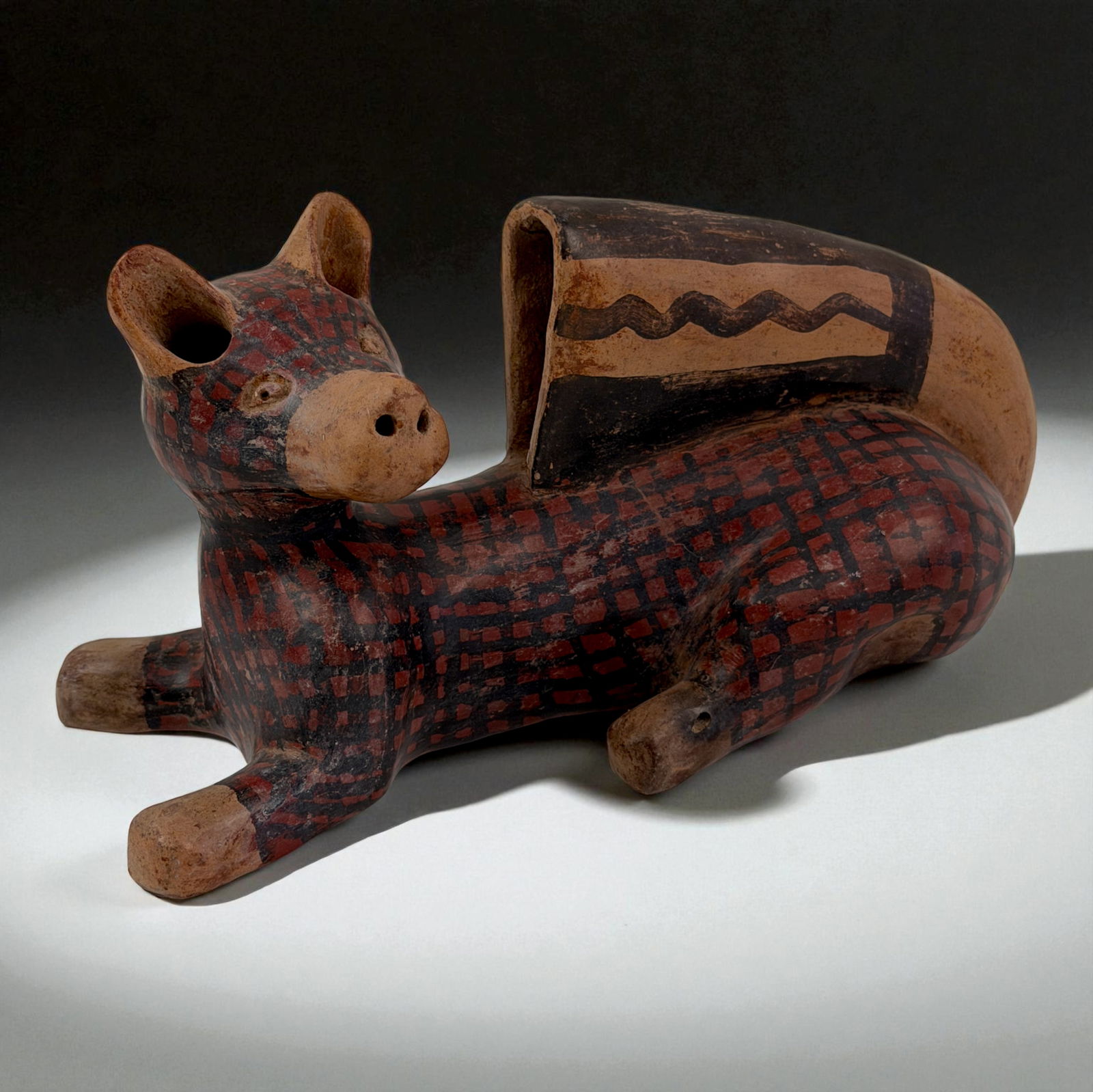 Pre-Columbian Painted Animal Effigy Vessel (1 of 7)