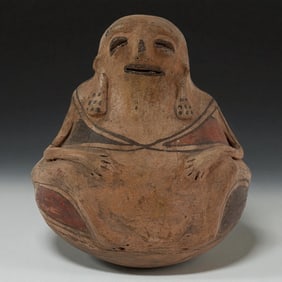 Pre-Columbian Seated Female Figure Vessel