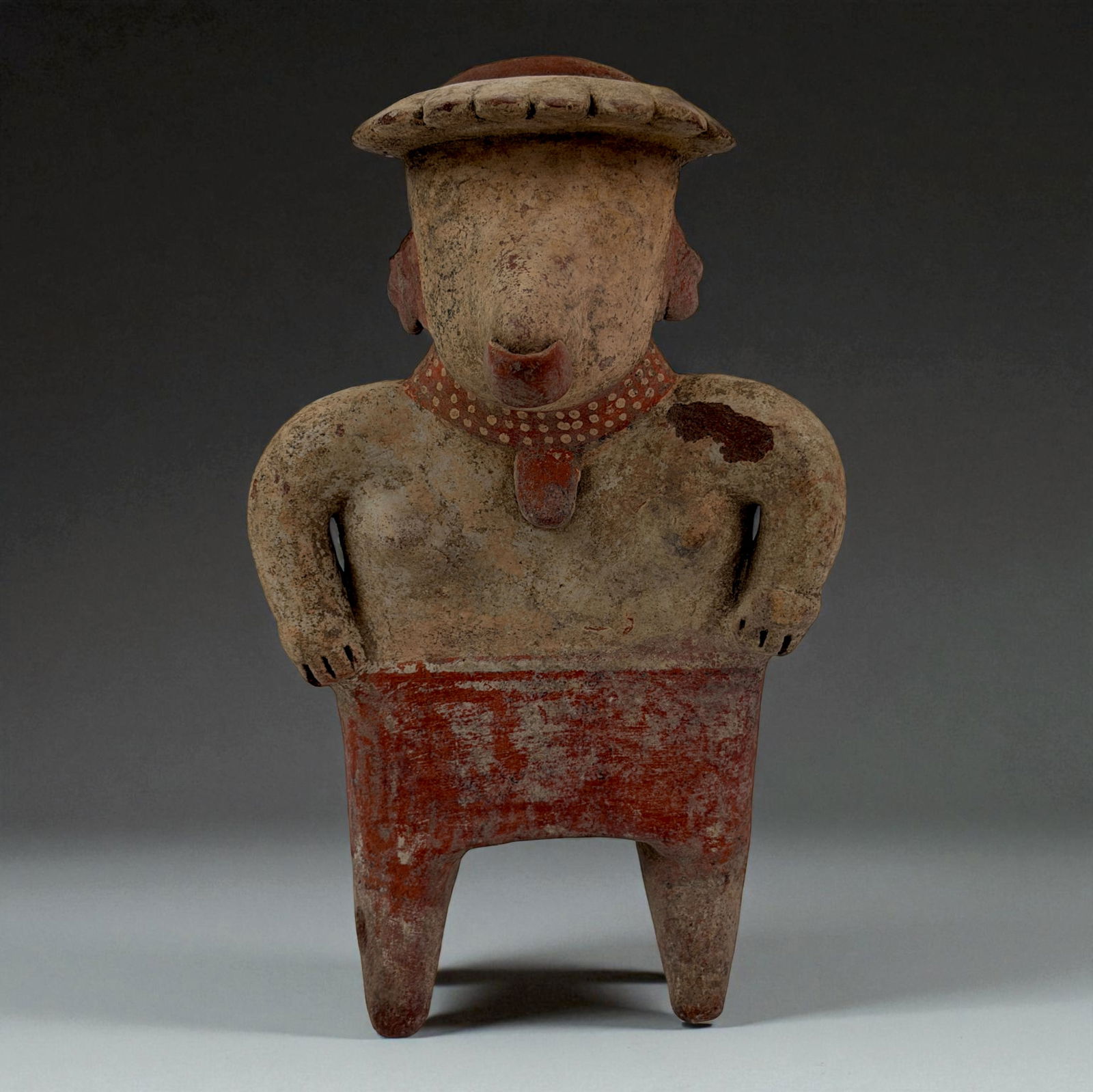 Pre-Columbian Terrcaotta Red Painted Standing Figure (1 of 7)