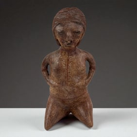 Pre-Columbian Terrcaotta Standing Female Figure