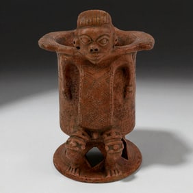 Pre-Columbian Cylindrical Figure Vessel