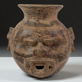 Pre-Columbian Large Face Jar